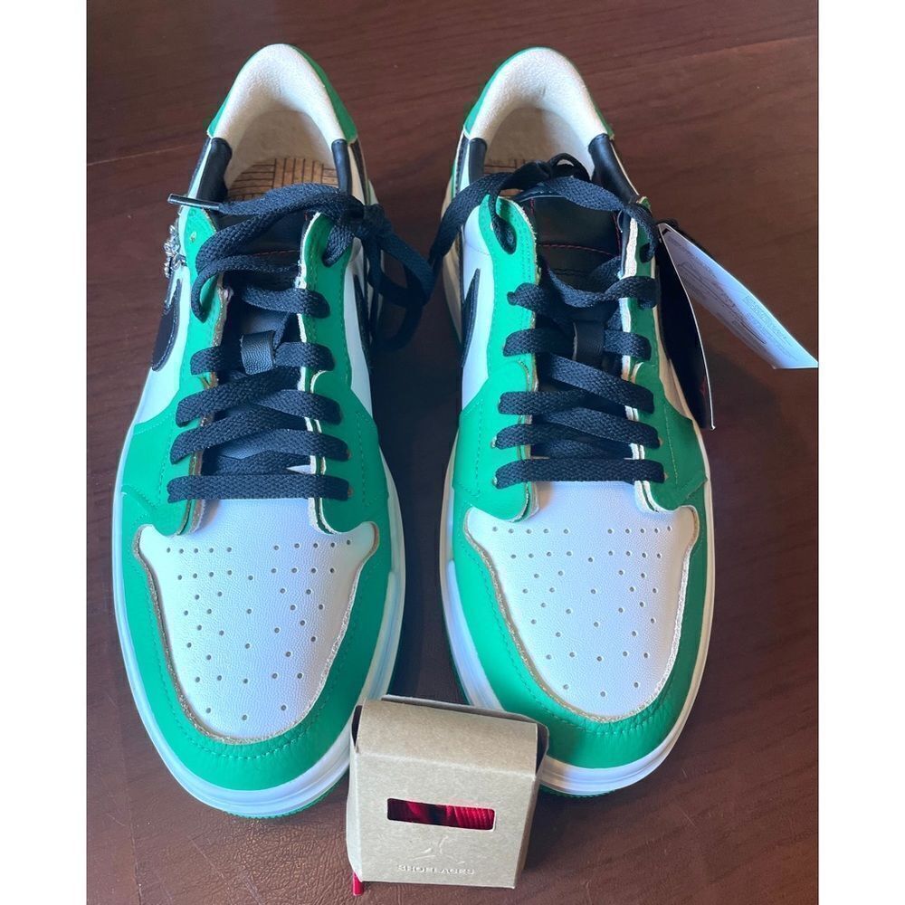 Wms 12 - Men 10.5 Nike Air Jordan 1 Elevate Low ‘Lucky Green’ Dq8394-301 Nwob M